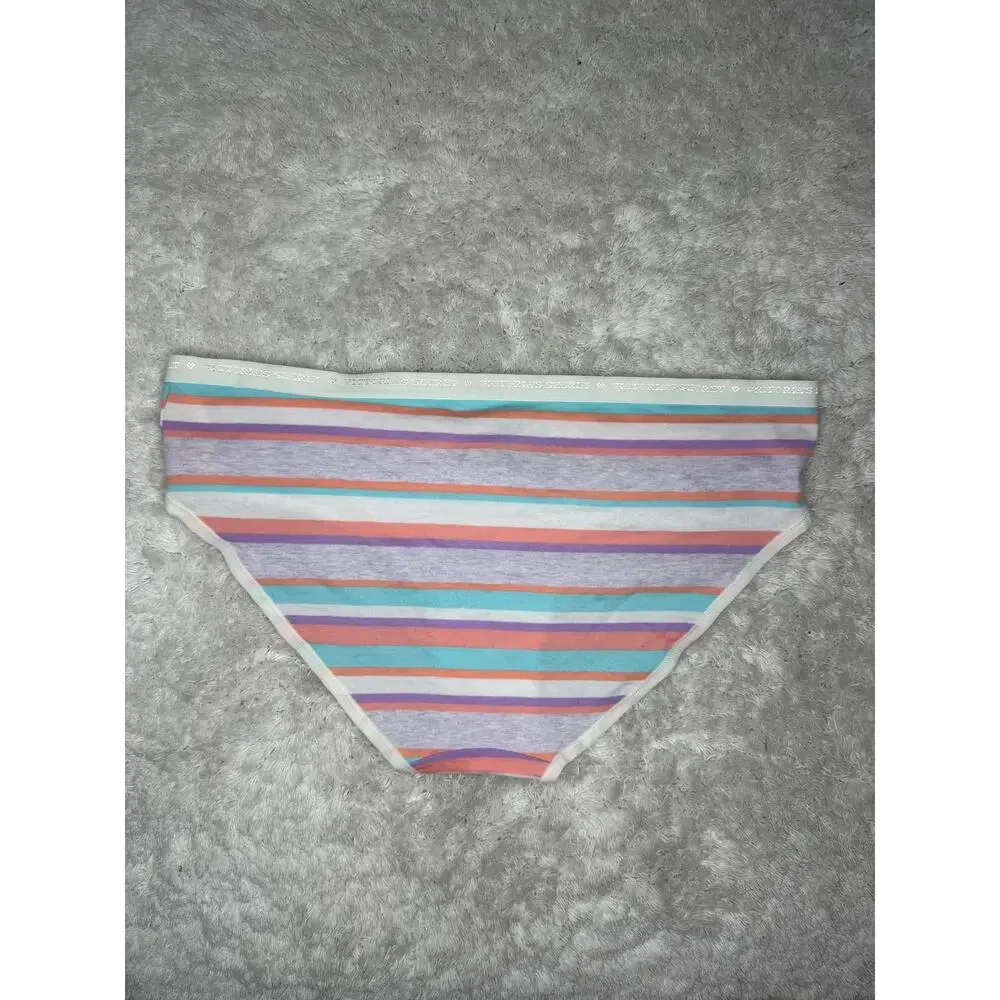 NWT Victoria’s Secret Low Rise Hiphugger Pastel Stripe Panty Large 2014